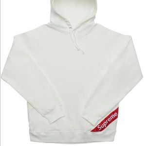 🆕 SUPREME White Corner Label Hoody Sz Small